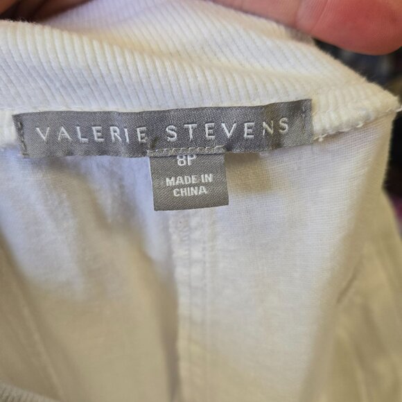 Valerie Stevens Womens White Linen Blend Pull-On Wide Leg Pants 8P - Picture 5 of 9